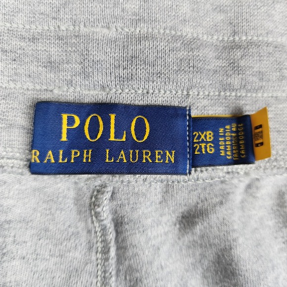 Polo Ralph Lauren Sweat Shorts Mens 2XB Gray Colorblock Big & Tall Pony Logo - Picture 6 of 10